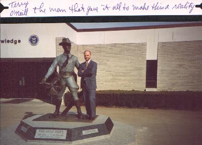 Terry with Grey Rider Statue